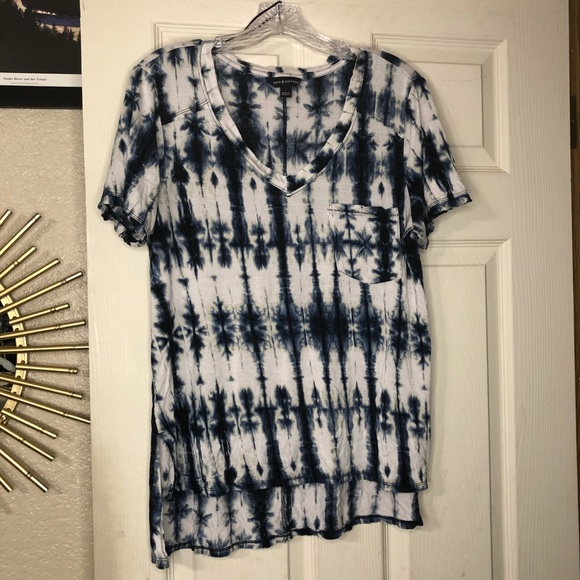 Rock & Republic Tie Dye Short Sleeve V-Neck Tee LG - Picture 8 of 8